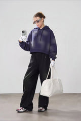 Gewaschener Vintage-Crop-Hoodie