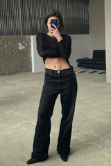 Ribbed Openwork Crew Neck Knit Sweater