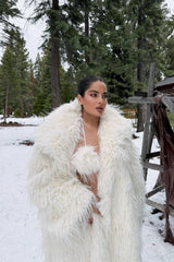 Faux Fur Extended Thick Warm Overcoat