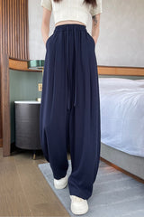 Linen Relaxed Draped Straight Leg Pants