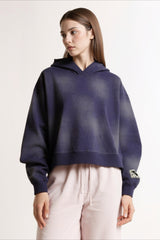 Gewaschener Vintage-Crop-Hoodie