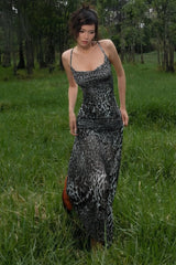 Leopard Open Back Party Slip Dress