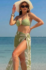 Printed Vacation Three Piece Swim Set