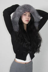 Plush Lined Cropped Zip Jacket