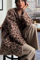 Lässiger Strickcardigan mit Leopardenmuster