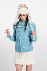 Soft High Neck Knit Cardigan
