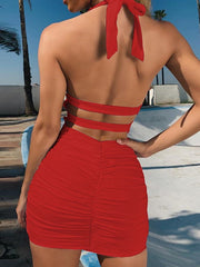 Damen-Neckholder-Minikleid 