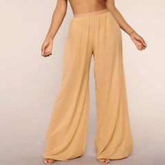 Strandhose aus transparentem Netzstoff mit weitem Bein