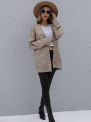 Einfarbiger Strickcardigan 