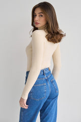 Pullover mit hohem Kragen, lässiger Strickpullover