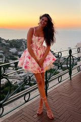 Floral Bardot Fitted Waist Curve Slip Dress