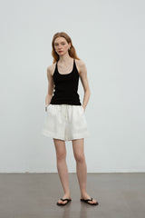 Linen Drawstring Relaxed Shorts Pants