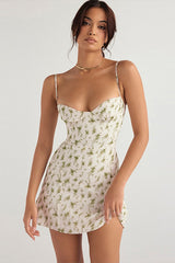 Fitted Mini Spaghetti Strap Floral Dress