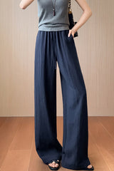 Tencel Linen Wide Leg Casual High Waist Pants