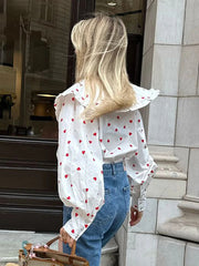 Lockere rosa Baumwollbluse