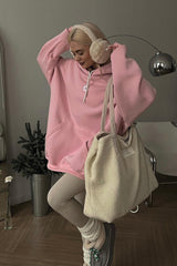 Bestickter, lockerer, kurzer Hoodie