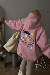 Bestickter, lockerer, kurzer Hoodie