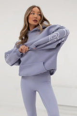 Bedruckter, dicker, lockerer Hoodie