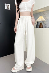 Tencel Linen Wide Leg Draped High Waist Pants