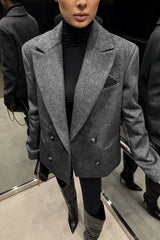 Belted Double Breasted Tailored Blazer