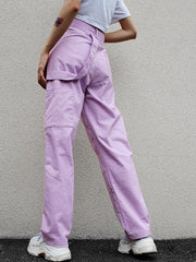 Lila, lockere Hose 