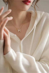 Locker gestrickter Hoodie