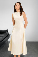 Elegant A Line Flared Sleeveless Work Dress