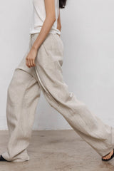 Linen Relaxed Wide Leg Draped Pants