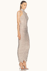 Luxuriöses, rückenfreies Partykleid mit Strasssteinen – sofort lieferbar