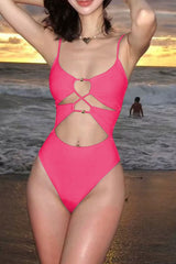 Sexy Cutout Halter Neck One Piece Swimsuit