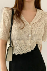 Lace Embroidery Sheer Cardigan