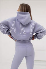 Bedruckter, dicker, lockerer Hoodie