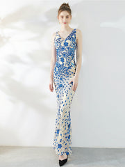 schlankes langes Abendkleid 