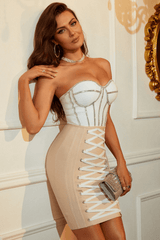 Kalina trägerloses Mini-Bandagenkleid
