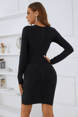 Lora V-Ausschnitt Mesh-Bandagenkleid