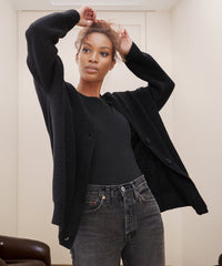 Kaschmir-Cocoon-Strickjacke