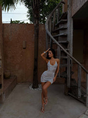 ESMERALDA MINIKLEID SILBER 