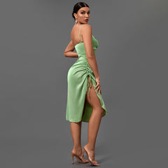 Trägerloses, ärmelloses, figurbetontes Midi-Kleid mit Cut-Outs
