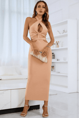 Ariela Neckholder-Maxikleid mit Cut-Outs und Bandagen