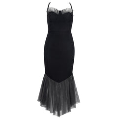 Trägerloses, ärmelloses, plissiertes Midi-Bandagenkleid HB79270
