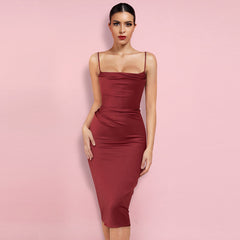 Trägerloses, ärmelloses, schlichtes, knielanges Bodycon-Kleid