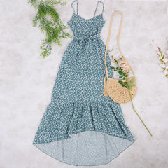 High-Low-Kleid aus weichem Gänseblümchenkleid