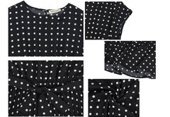 Kleid mit Polka-Dots und kurzen Ärmeln