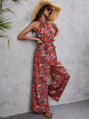 Jumpsuit mit Blumenmuster und Neckholder-Ausschnitt