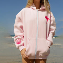 Oversize-Sweatshirt mit langen Ärmeln und Blumenmuster