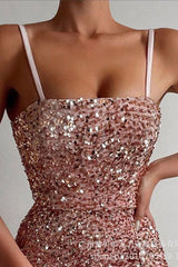 Paillettenbesetztes Minikleid mit Trägern