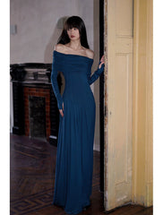 Azure Grace schulterfreies Abendkleid