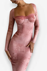 Sexy, figurbetontes Langarmkleid