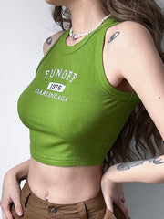 Schmal geschnittenes, ärmelloses Unterteil mit Monogramm und Rundhalsausschnitt 
