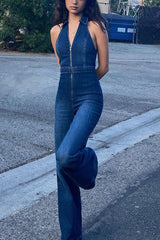 Slim-Fit-Jeansoverall im Retro-Stil